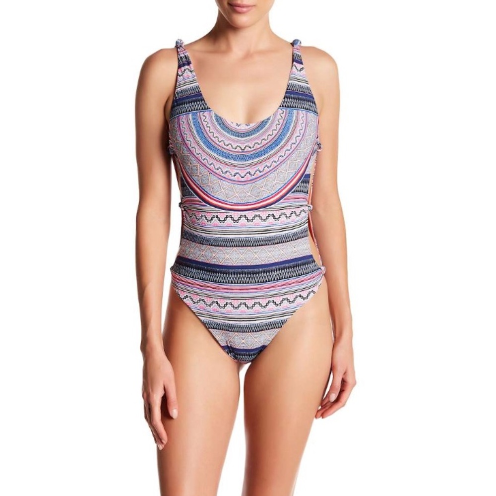 Red Carter Cali Knotted Side Maillot One-Piece